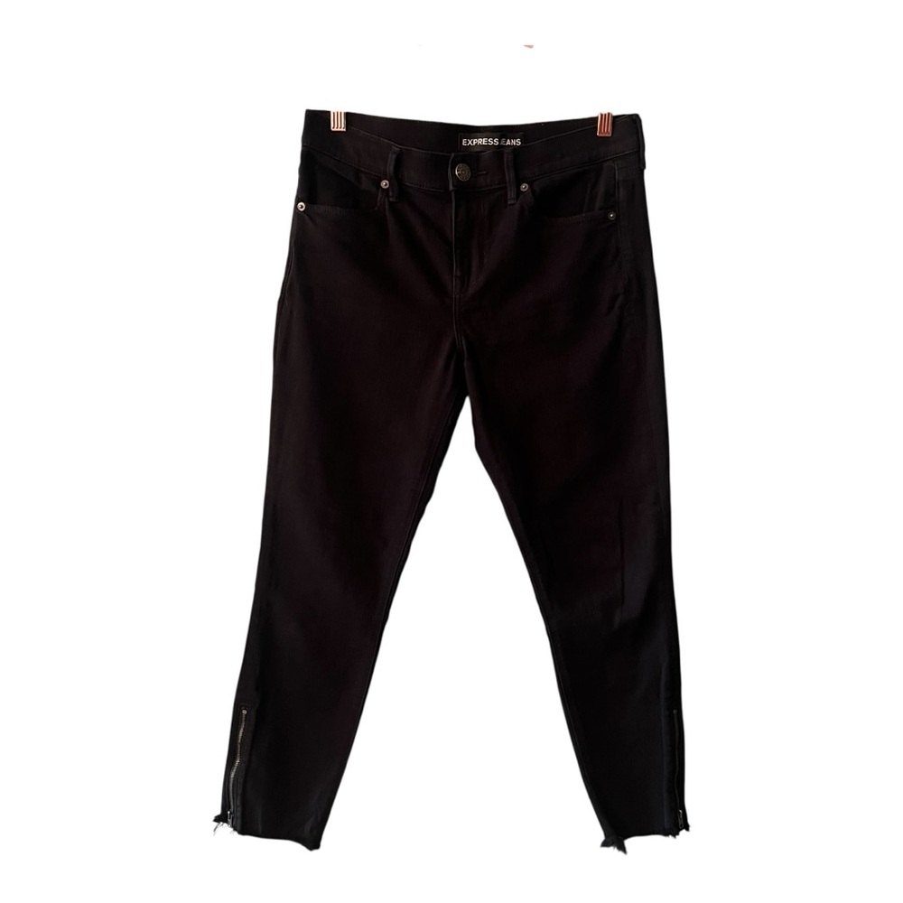 Express Black Cropped Legging Jeans Mid Rise